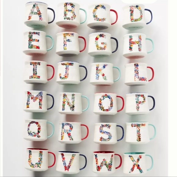 Anthropologie Nathalie Lete Bouquet Monogram Mug - "R" - Picture 6 of 11